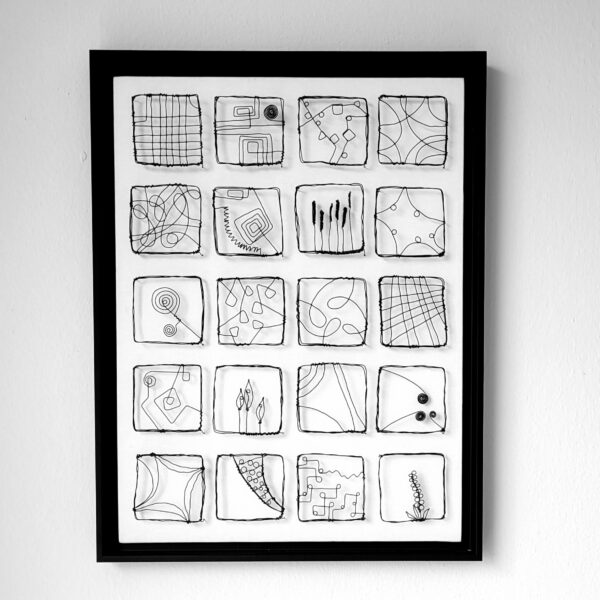 Bild mit Quadrate aus Draht